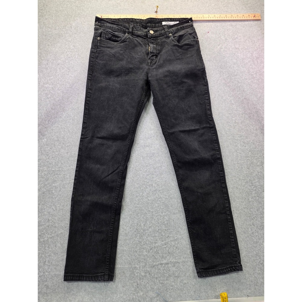 Zudio San Fransisco Slim Fit Jeans Faded Black Denim W-34 Mens Womens